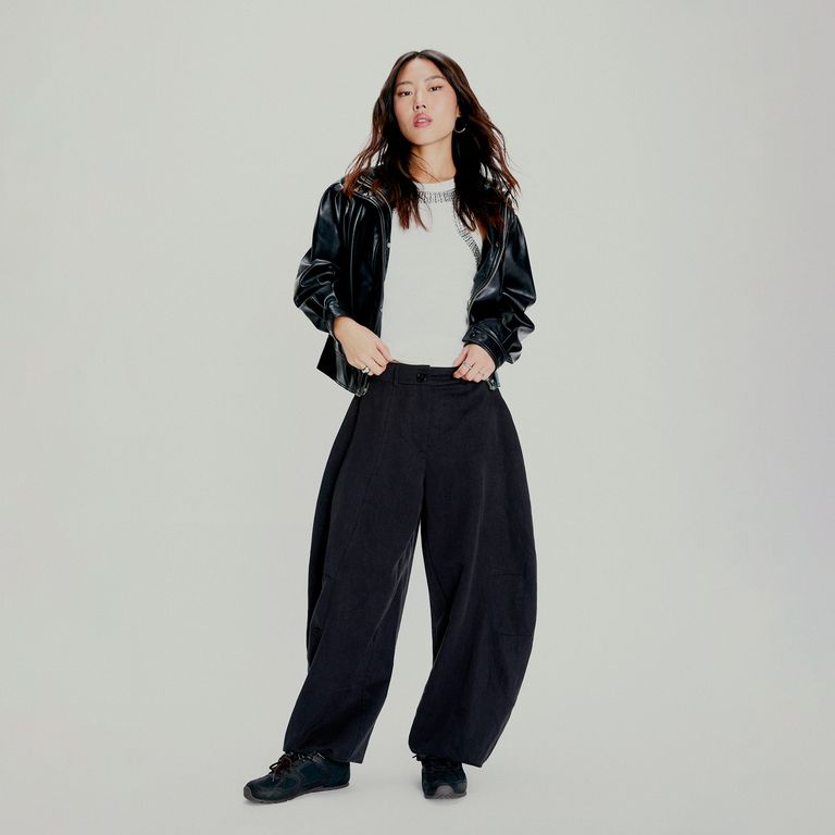 Pantalón Tiro Medio Baggy Mujer