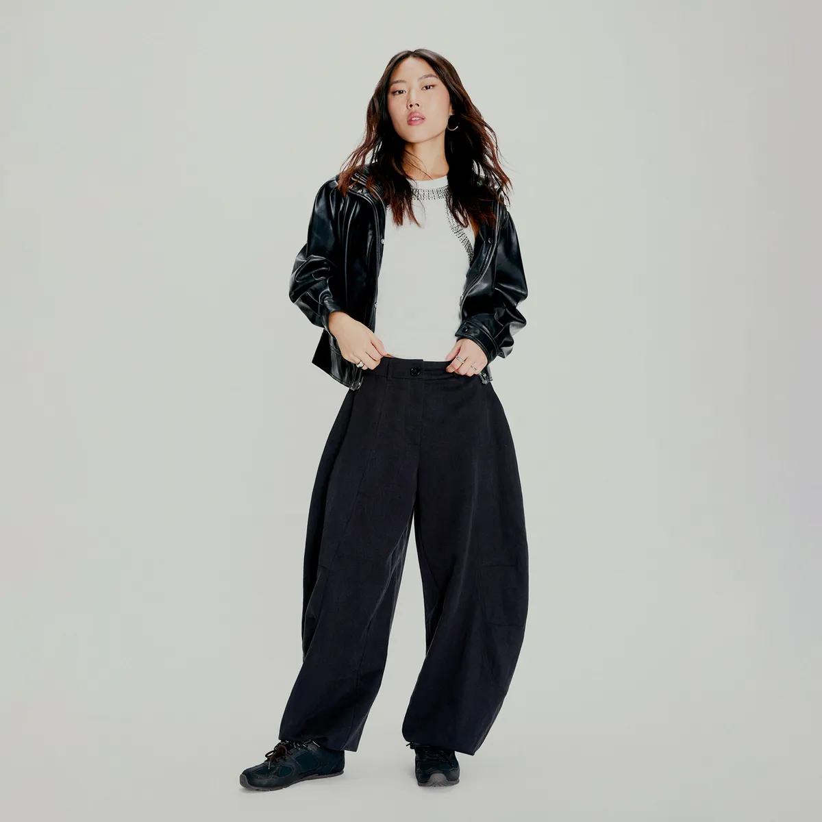 AMERICANINO - Pantalón Tiro Medio Baggy Mujer Americanino
