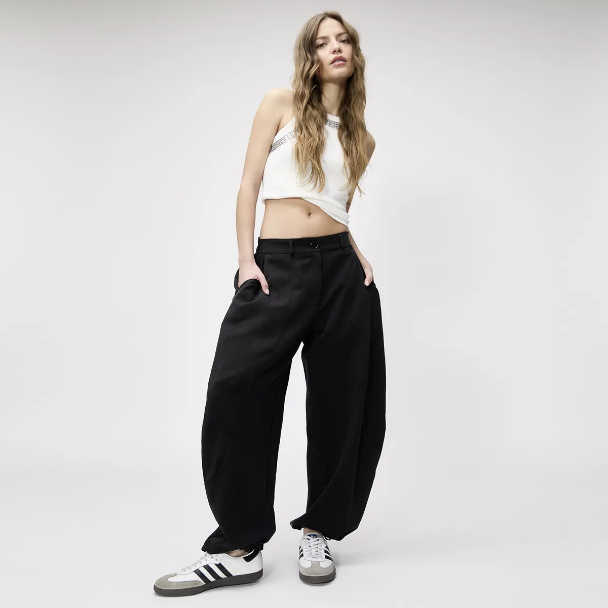 AMERICANINO - Pantalón Tiro Medio Baggy Mujer Americanino