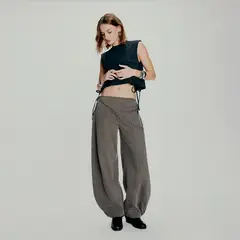 AMERICANINO - Pantalón Tiro Medio Baggy Mujer