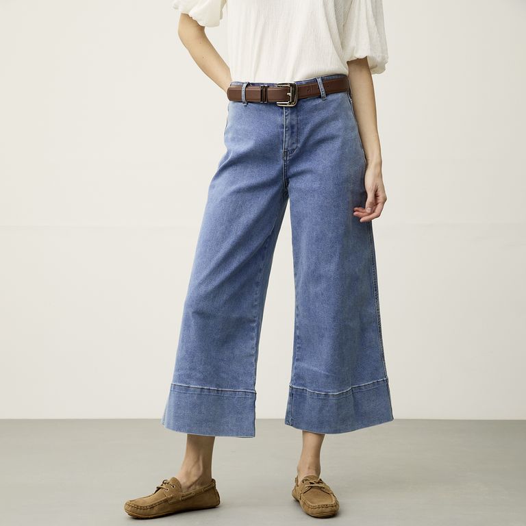 Jeans Flare Tiro Alto Mujer