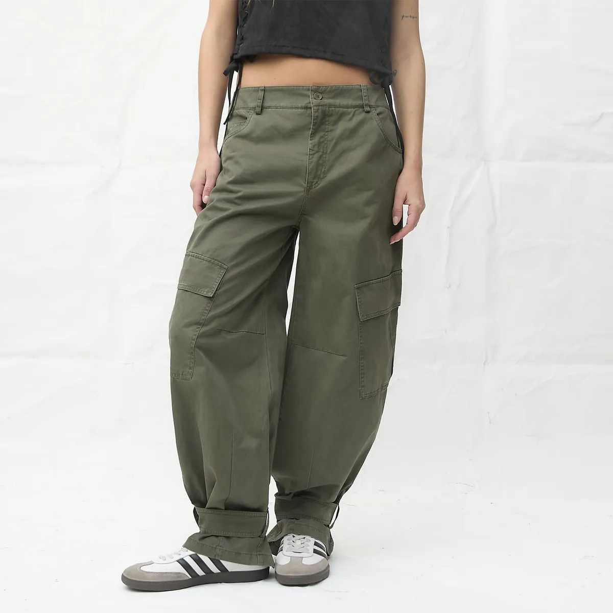AMERICANINO - Pantalón Tiro Medio Baggy Mujer Americanino