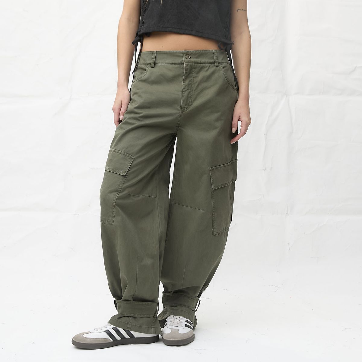 AMERICANINO - Pantalón Tiro Medio Baggy Mujer Americanino