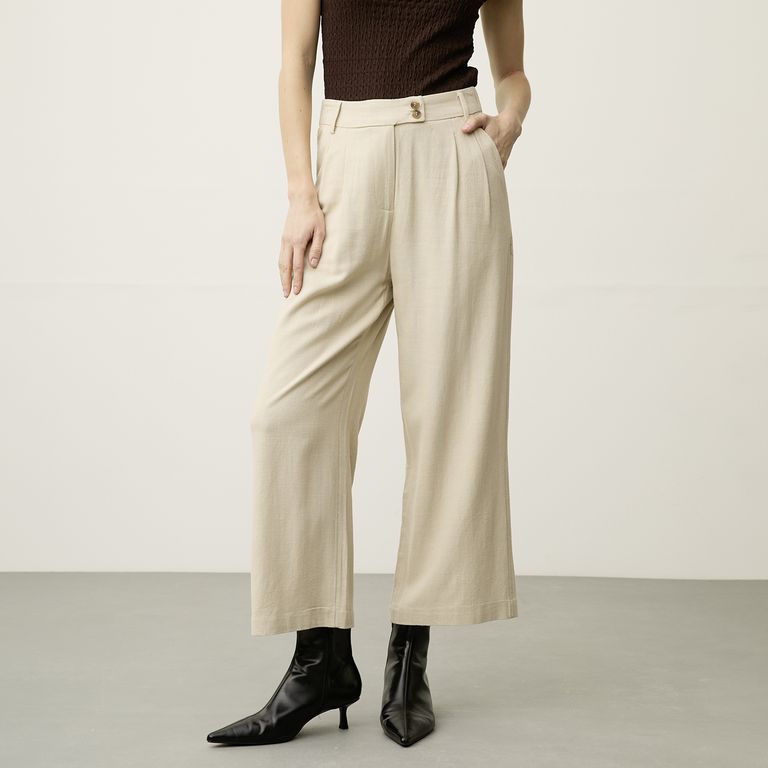 Pantalón Fluido Tiro Alto Mujer
