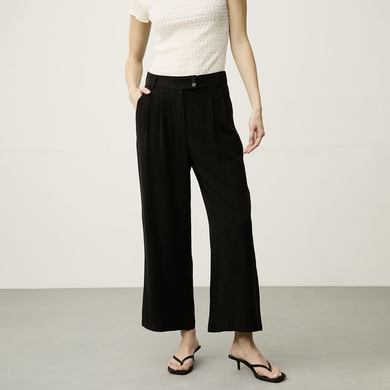 Pantalón Fluido Tiro Alto Mujer