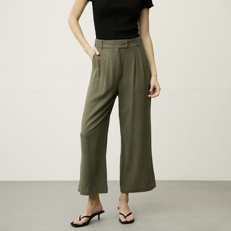 Pantalón Fluido Tiro Alto Mujer