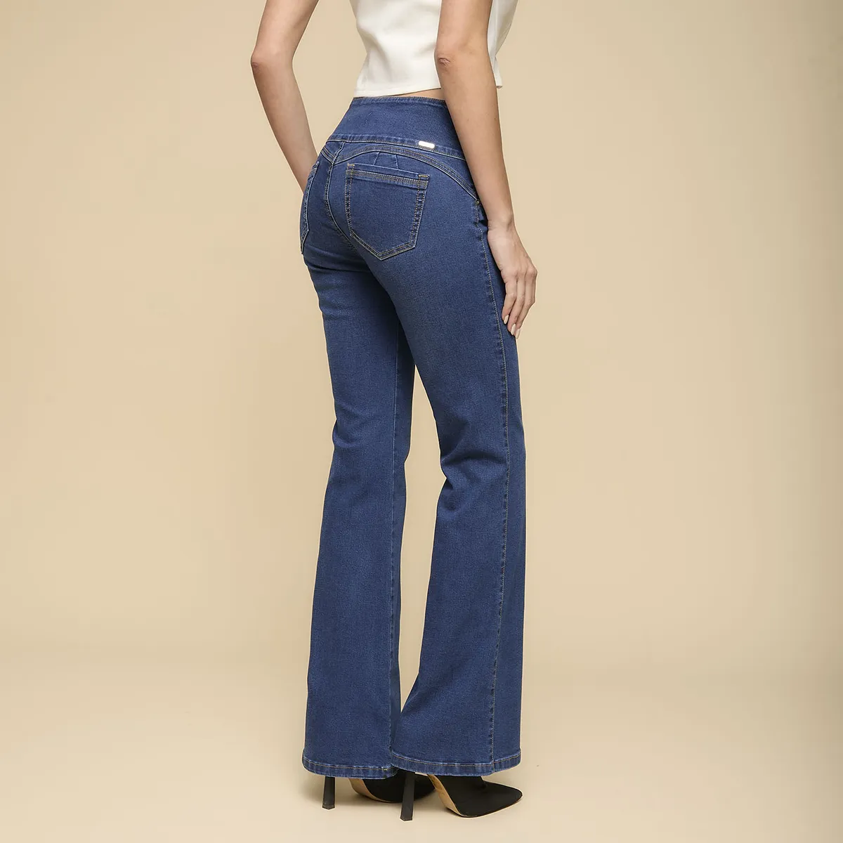 MOSSIMO - Jeans Tiro Medio Flare Mujer Mossimo