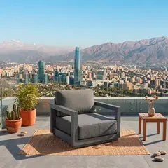 BASEMENT HOME - Sofá De Terraza 1 Cuerpo Oxford Gris Oscuro