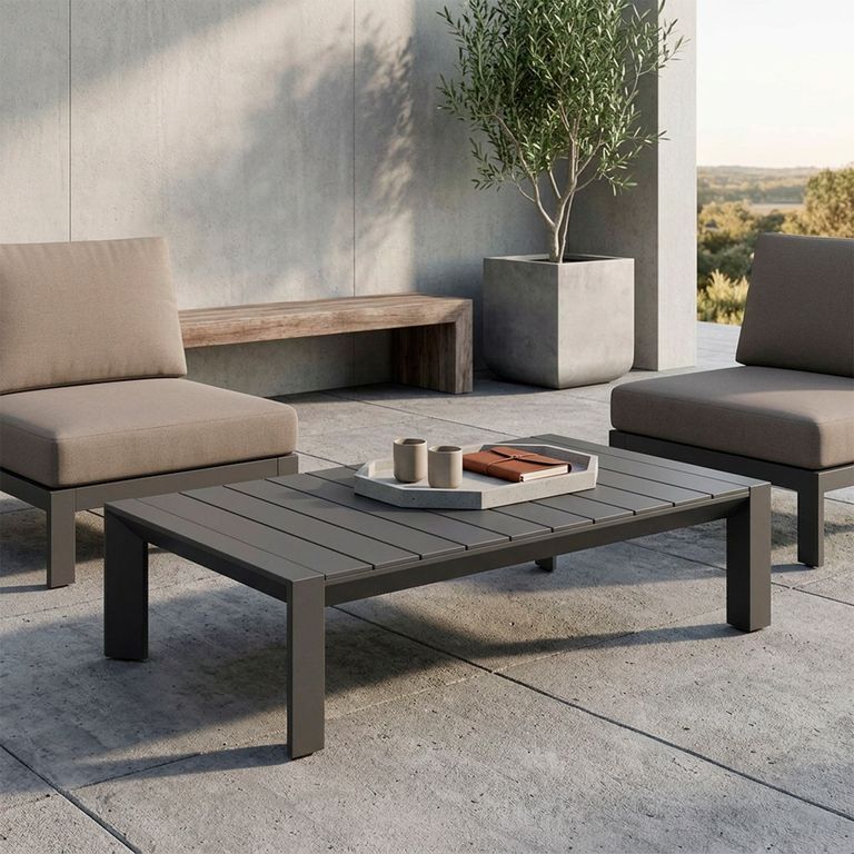 Mesa De Centro Terraza Oxford Gris Oscuro