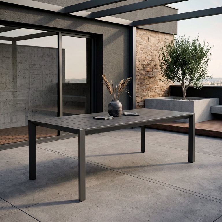 Mesa Comedor Terraza Oxford Gris Oscuro 8 Personas