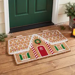 MICA - Tapete Casa Jengibre 70X40 cm Limpiapie Adorno Decoración Navidad