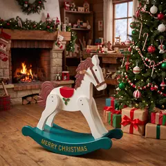 MICA - Caballo Toy 70 cm Madera Adorno Navidad Decoración