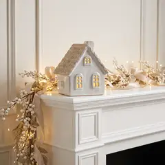MICA - Casa Glitter Glow 10X9 cm Adorno Navidad Decoración