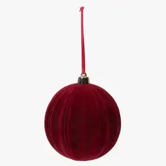 MICA - Bola Esfera Velvet Red 10x9 cm Adorno Colgante Árbol Navidad