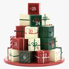 MICA - Calendario Adviento Gift 25X25 cm Madero Adorno Decoración Navidad