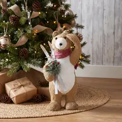 MICA - Muñeco Oso Ski 41X20 cm Peluche Navidad Adorno Decoración