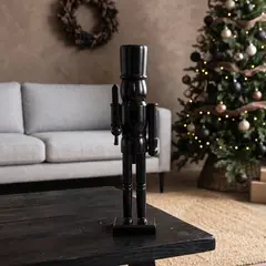 BASEMENT HOME - Cascanuez Madera con Espada 38x8,5 cm Adorno Navidad Decoración