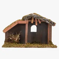 MICA - Pesebre Casa Madera 35X15X23 cm Adorno Decoración Navidad