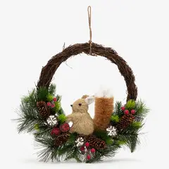 MICA - Corona de Navidad Ardilla 50 cm Adorno Decoración