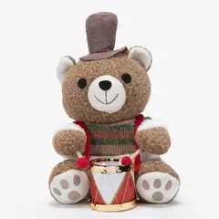 MICA - Muñeco Oso 34X23 cm Peluche Navidad Adorno Decoración