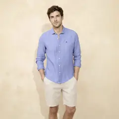 CASCAIS - Camisa Lino Manga Larga Hombre