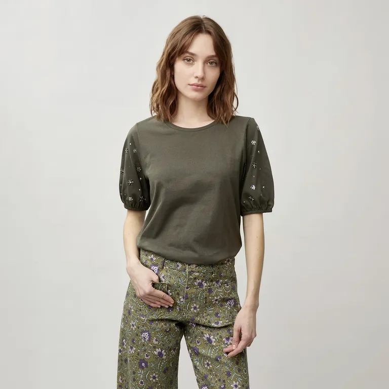 Polera Mujer Manga Globo