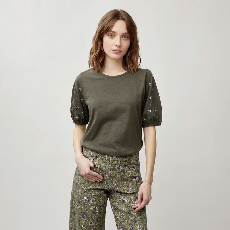 Polera Mujer Manga Globo