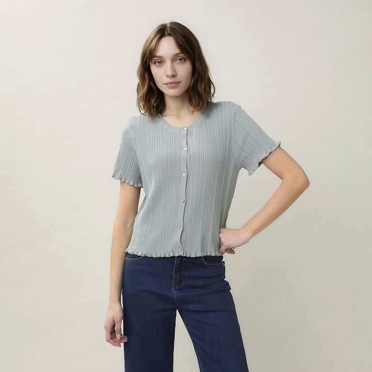 Polera Básica Botones Mujer