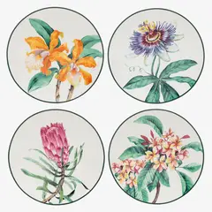 ROBERTA ALLEN - Set 4 Platos 20 Cm Con Caja Botanical