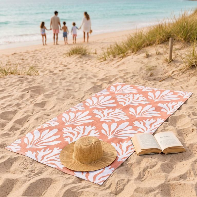 Toalla De Playa Estampada Coral 80x160 Cm