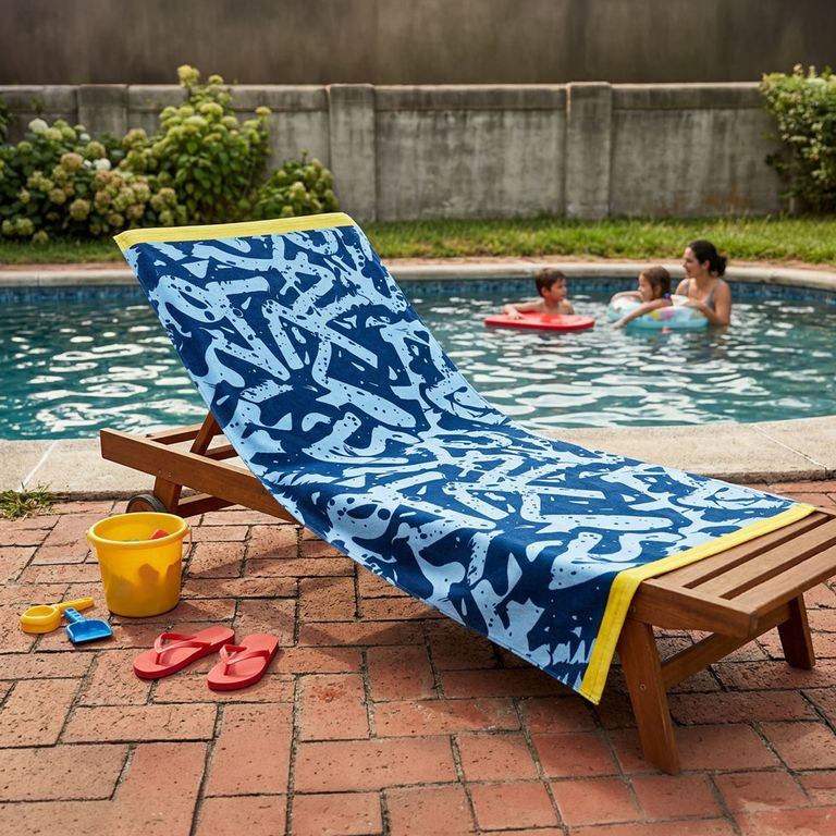 Toalla Estampada Trazo 70X150 Cm