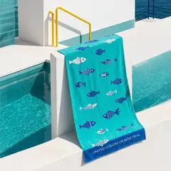 BENETTON - Toalla de Playa Infantil Estampada Fish 71x148 Cm
