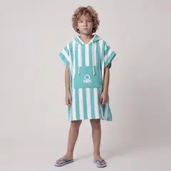 BENETTON - Toalla Capucha Infantil Stripe 71x148 Cm