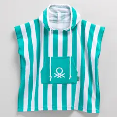 BENETTON - Capucha Stripe Turquesa 71X148