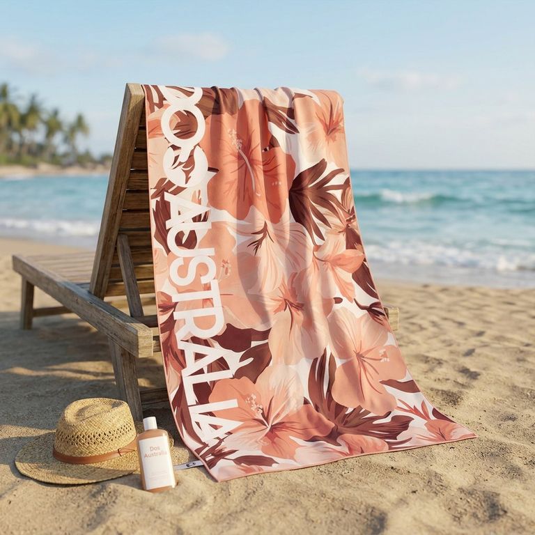 Toalla de Playa Microfibra Flor 160x80 Cm