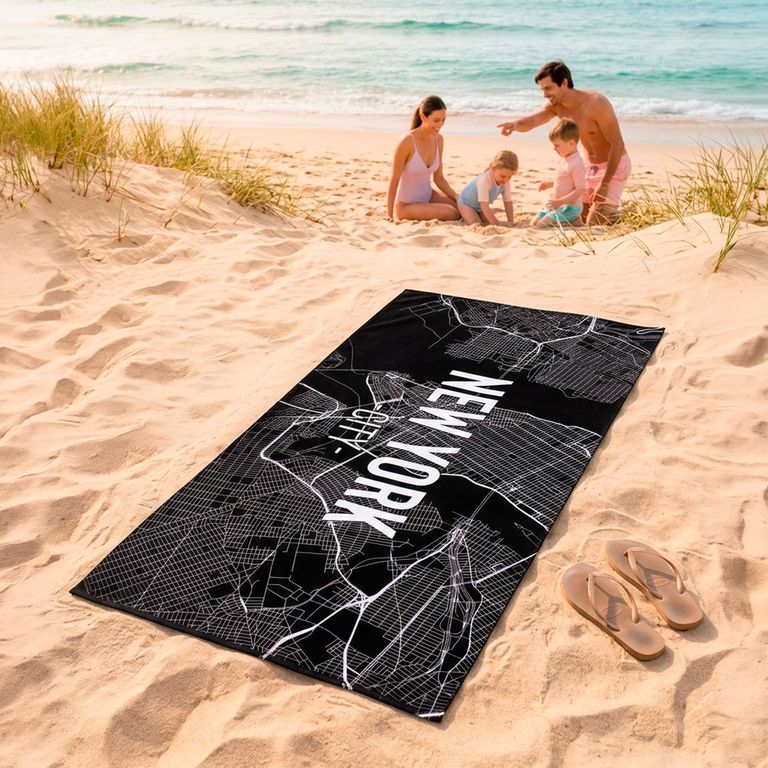 Toalla De Playa Estampada NYC 80x160 Cm