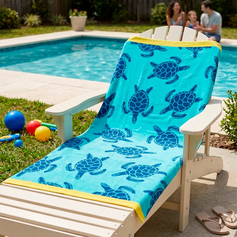 Toalla Estampada Tortugas 70X150 Cm