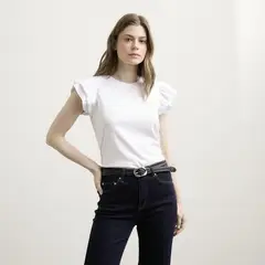 BASEMENT - Polera Manga Vuelos Mujer