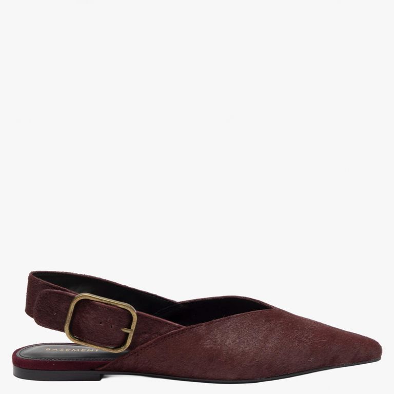 Zapato Casual Mujer Cuero Burdeo
