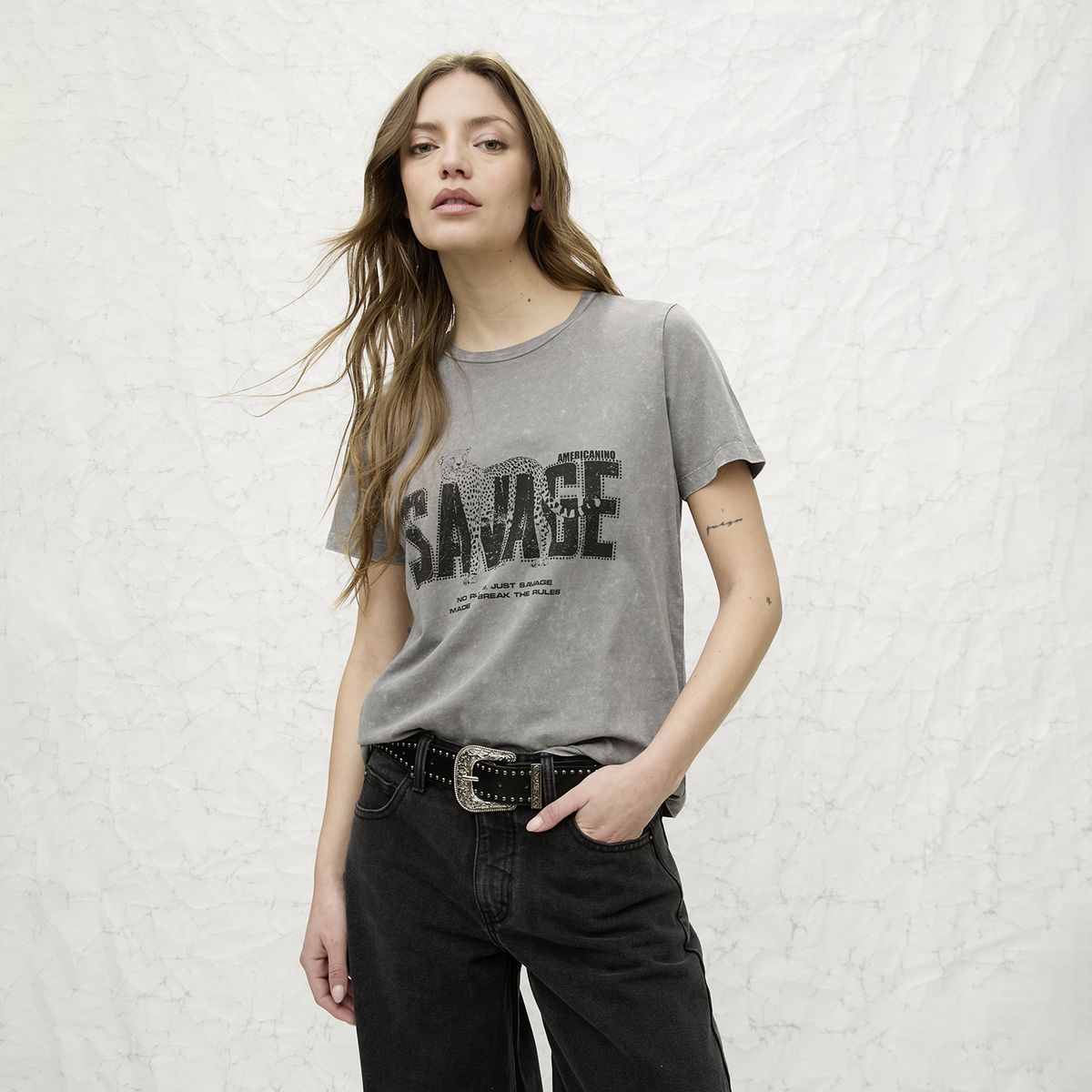 AMERICANINO - Polera Manga Corta Mujer Americanino
