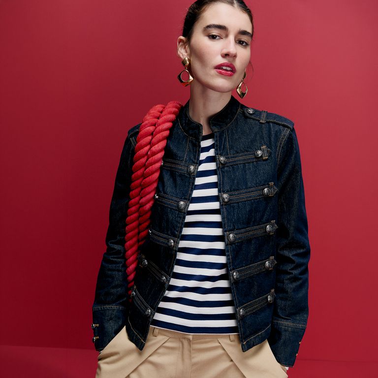 Chaqueta Jeans Alamares Mujer