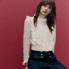 BASEMENT - Blusa Encaje Mujer