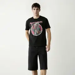 BASEMENT - Polera Manga Corta Algodón Iron Maiden Hombre