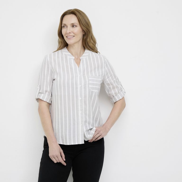 Blusa Manga Larga Algodón Mujer