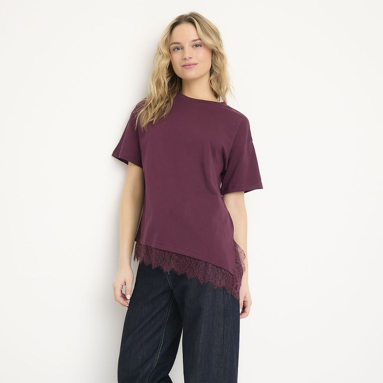 SYBILLA Polera Encaje Mujer