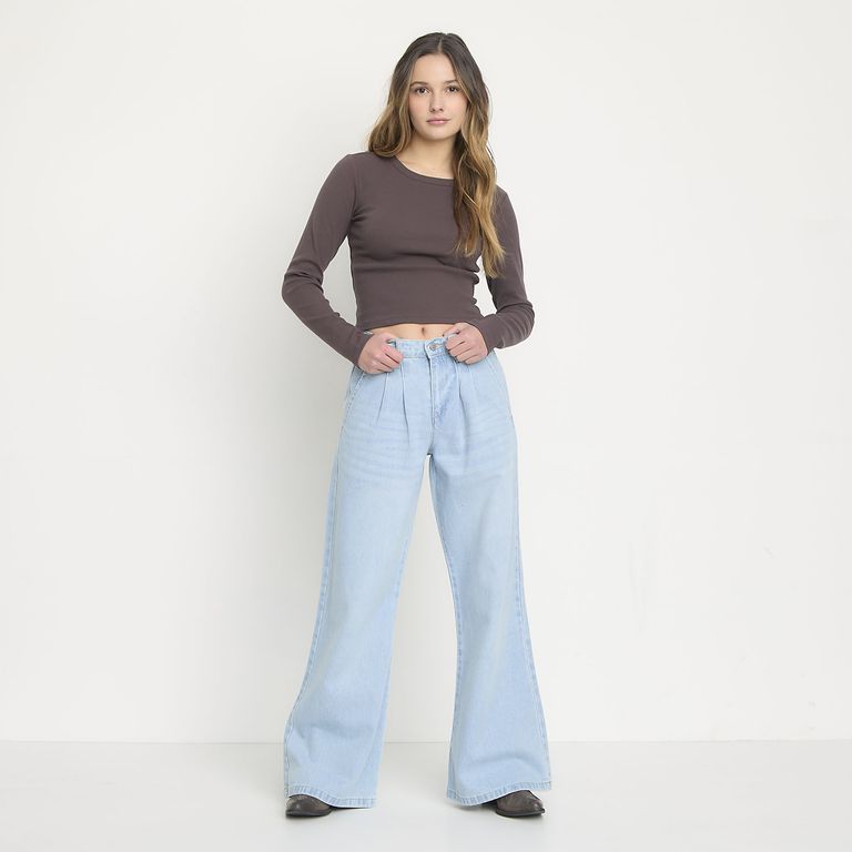 Jeans Tiro Medio Mujer