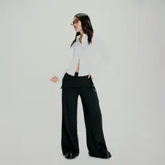 SYBILLA - Pantalón Tiro Medio Mujer