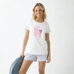SYBILLA - Polera De Pijama Algodón Mujer
