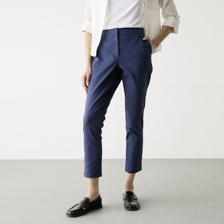 Pantalón Straight Alto Mujer Algodón