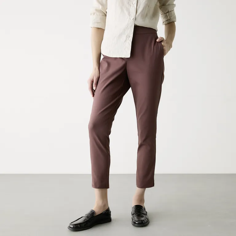 Pantalón Straight Alto Mujer Algodón